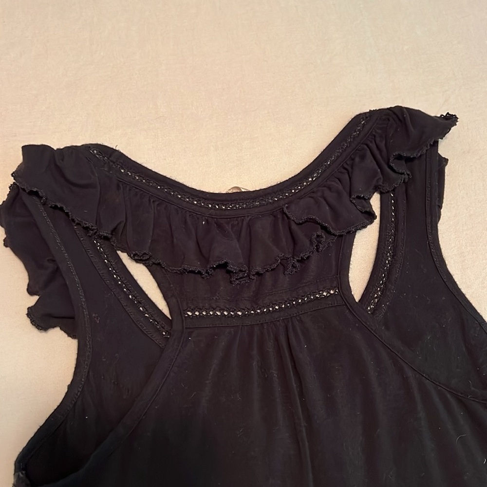 Black Ruffled Tank Top - Picture 5 of 5